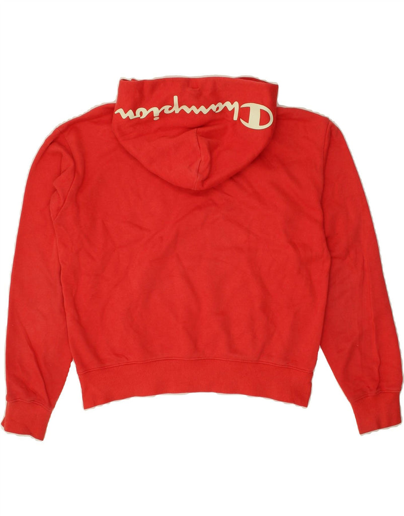 CHAMPION Womens Graphic Hoodie Jumper UK 10 Small Red Cotton | Vintage Champion | Thrift | Second-Hand Champion | Used Clothing | Messina Hembry 