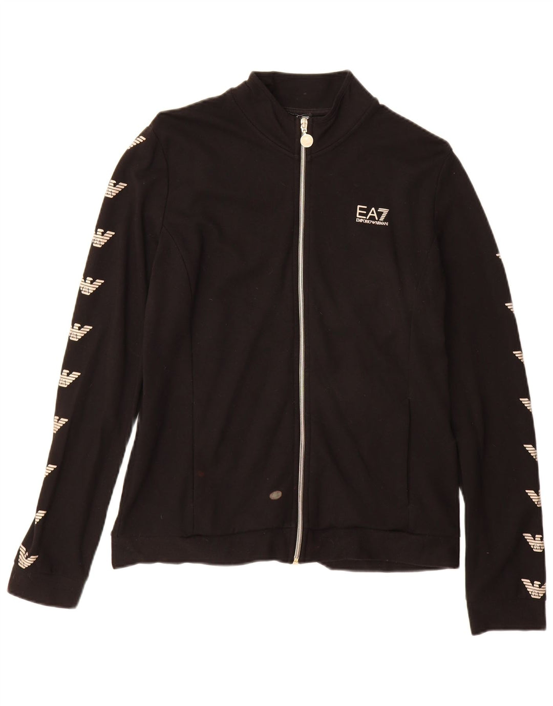 EMPORIO ARMANI Boys Graphic Tracksuit Top Jacket 15-16 Years XL Black