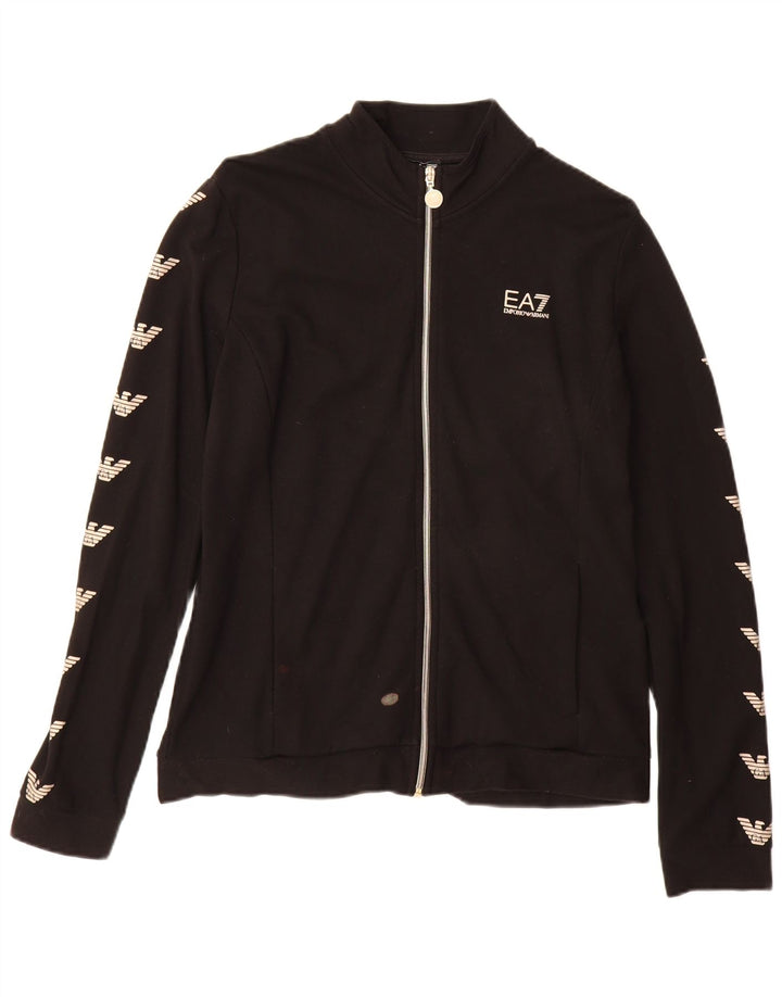 EMPORIO ARMANI Boys Graphic Tracksuit Top Jacket 15-16 Years XL Black