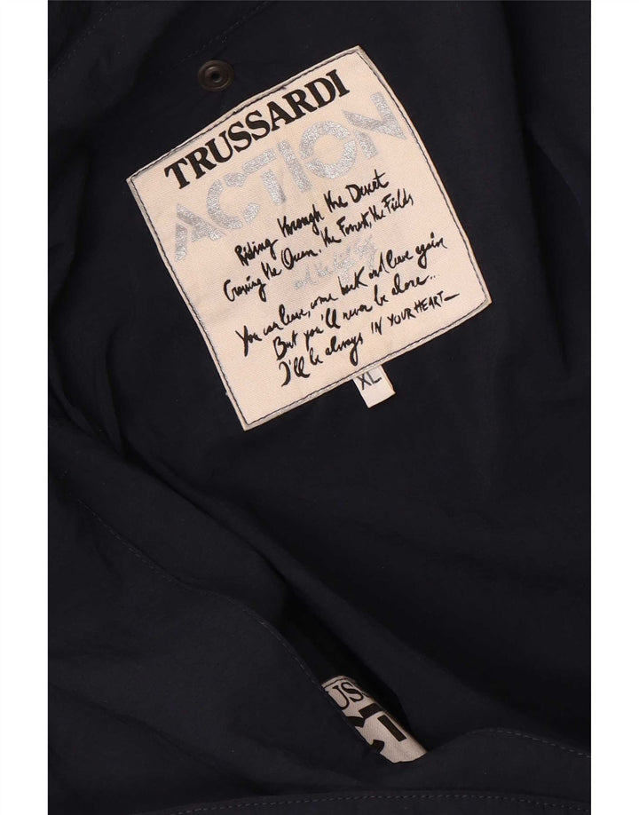 Trussardi Mens Hooded Utility Jacket UK 42 XL Navy Blue