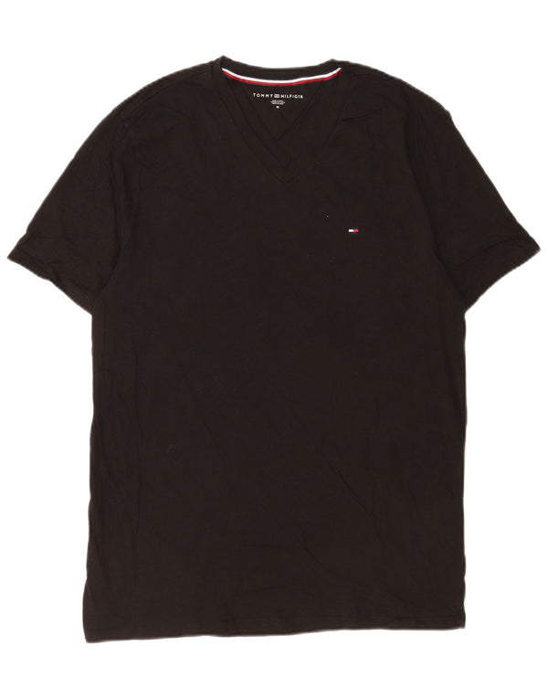 Tommy Hilfiger Mens T-Shirt Top Medium Black Cotton