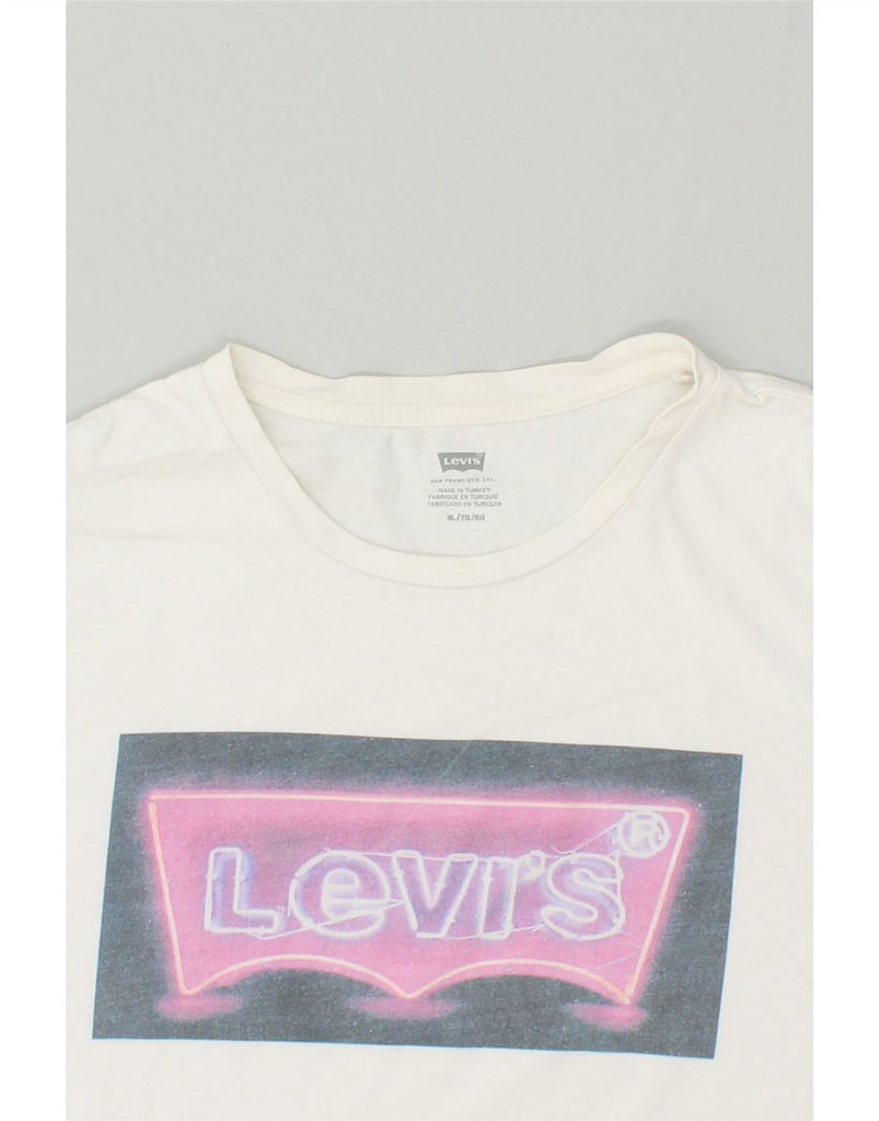 LEVI'S Mens Graphic T-Shirt Top XL White Cotton | Vintage Levi's | Thrift | Second-Hand Levi's | Used Clothing | Messina Hembry 