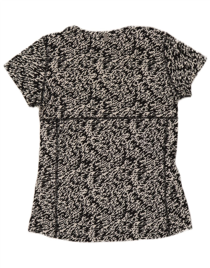 Nike Womens Dri Fit T-Shirt Top UK 6 XS Black Flecked Polyester