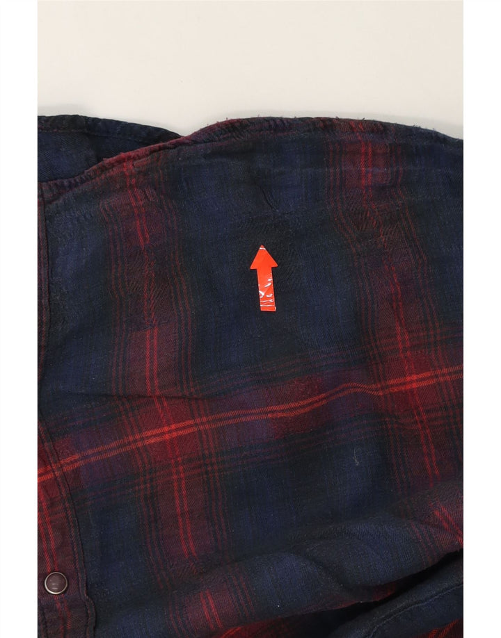 LEE Womens Flannel Shirt UK 14 Large Navy Blue Check Vintage Lee and Second-Hand Lee from Messina Hembry 