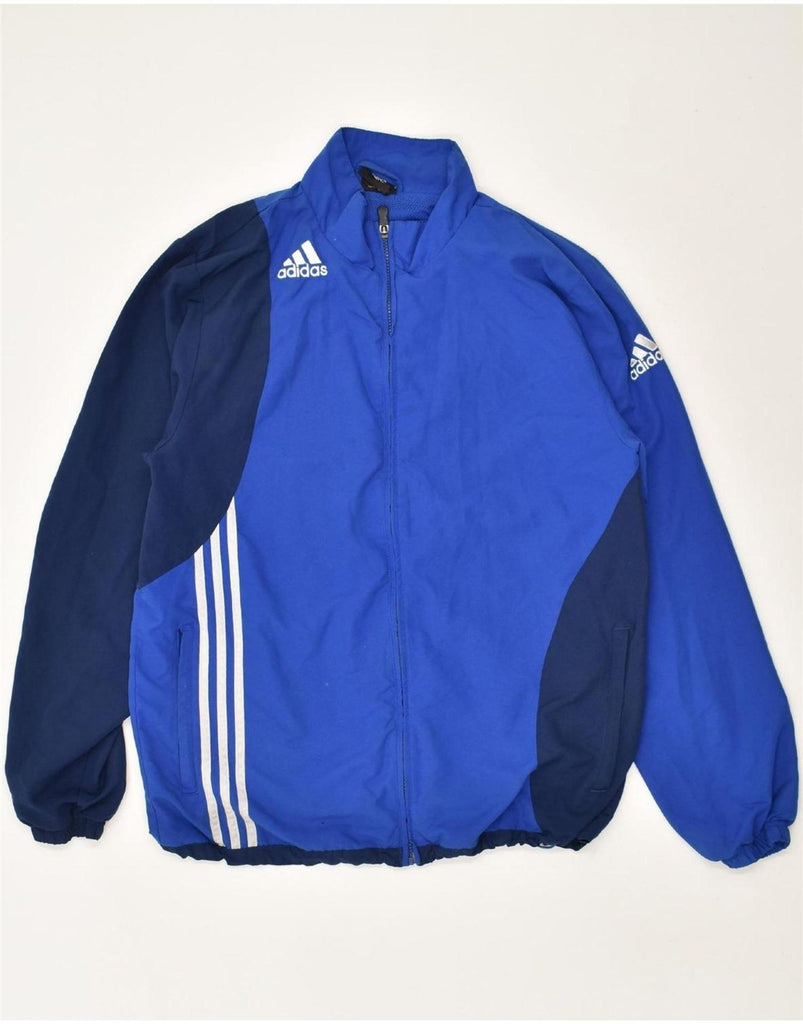 ADIDAS Mens Tracksuit Top Jacket UK 42/44 Large Blue Colourblock Polyester Vintage Adidas and Second-Hand Adidas from Messina Hembry 