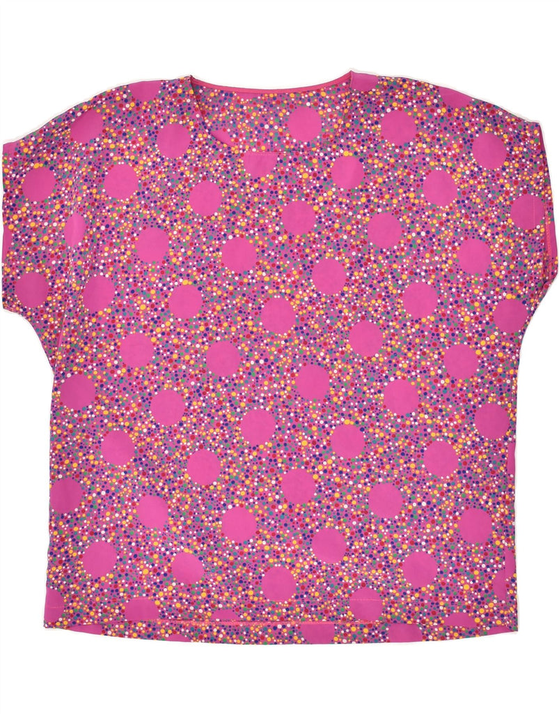 VINTAGE Womens Blouse Top UK 16 Large Pink Spotted | Vintage Vintage | Thrift | Second-Hand Vintage | Used Clothing | Messina Hembry 