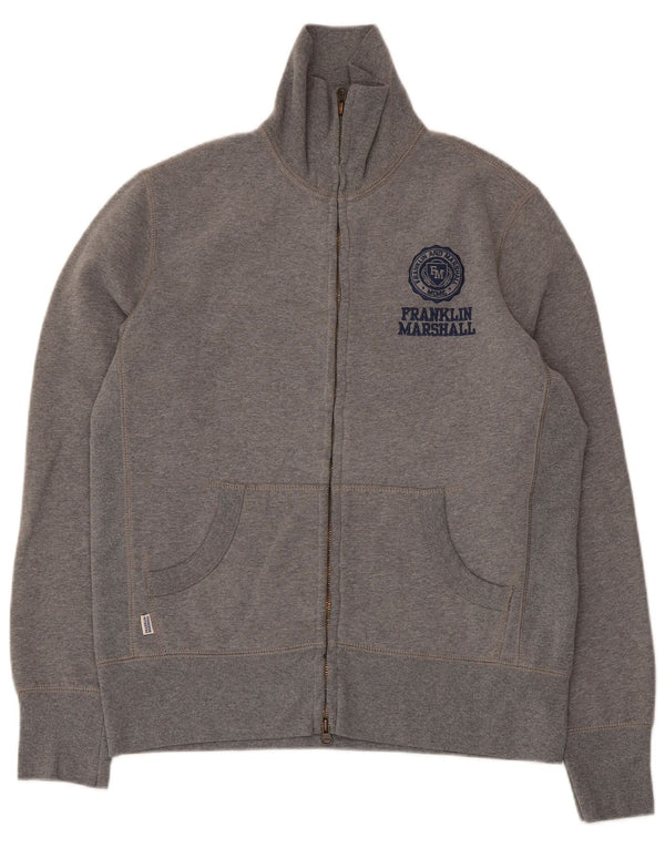 Franklin Marshall Mens Graphic Tracksuit Top Jacket Medium Grey