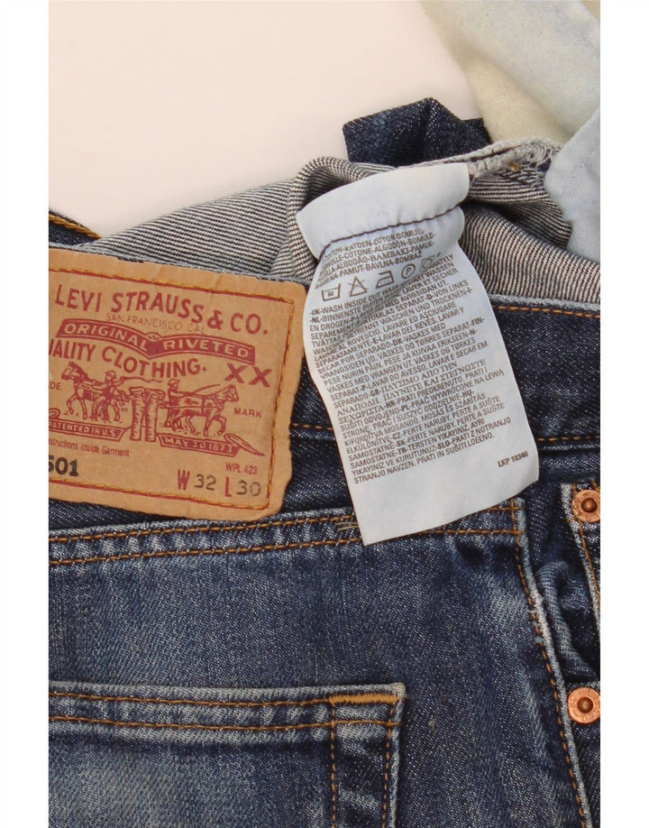 Levi's Mens 501 Straight Jeans W32 L30 Blue Cotton