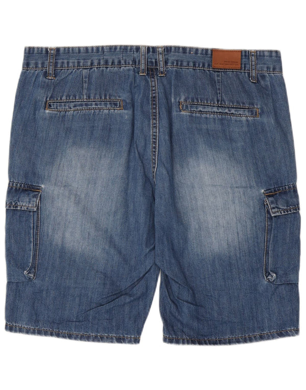 Brugi Mens Cargo Denim Shorts W36 Large Blue