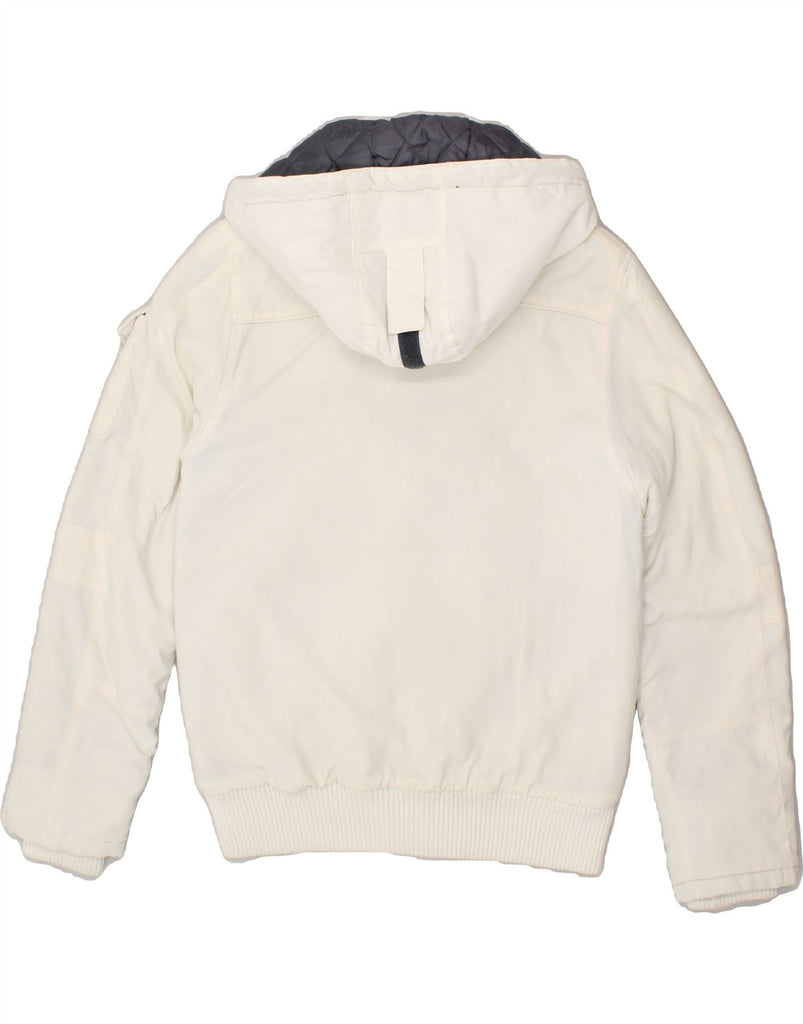 JACK & JONES Mens Hooded Padded Jacket UK 36 Small White | Vintage Jack & Jones | Thrift | Second-Hand Jack & Jones | Used Clothing | Messina Hembry 