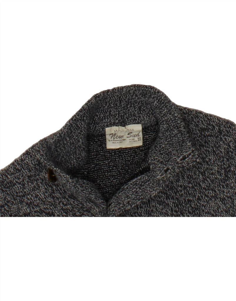 MAGLIERIA Mens Cardigan Sweater Medium Grey Geometric Wool Vintage Maglieria and Second-Hand Maglieria from Messina Hembry 