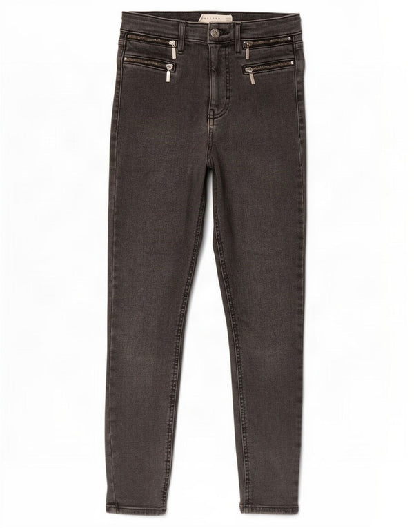 Topshop Womens Jamie Crop Skinny Jeans W25 L24 Grey Cotton