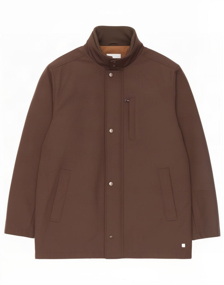 Hugo Boss Mens Utility Jacket EU 58 3XL Brown Polyester