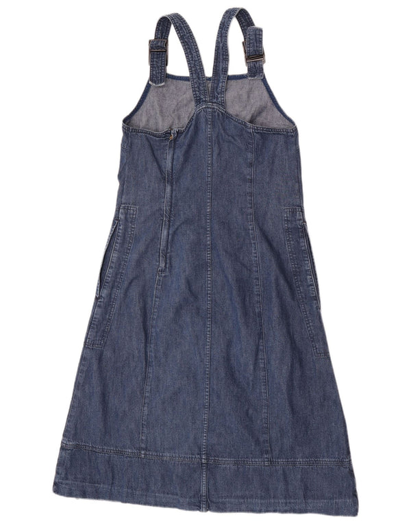 Benetton Womens Sleeveless Denim Dress UK 12 Medium Navy Blue Cotton