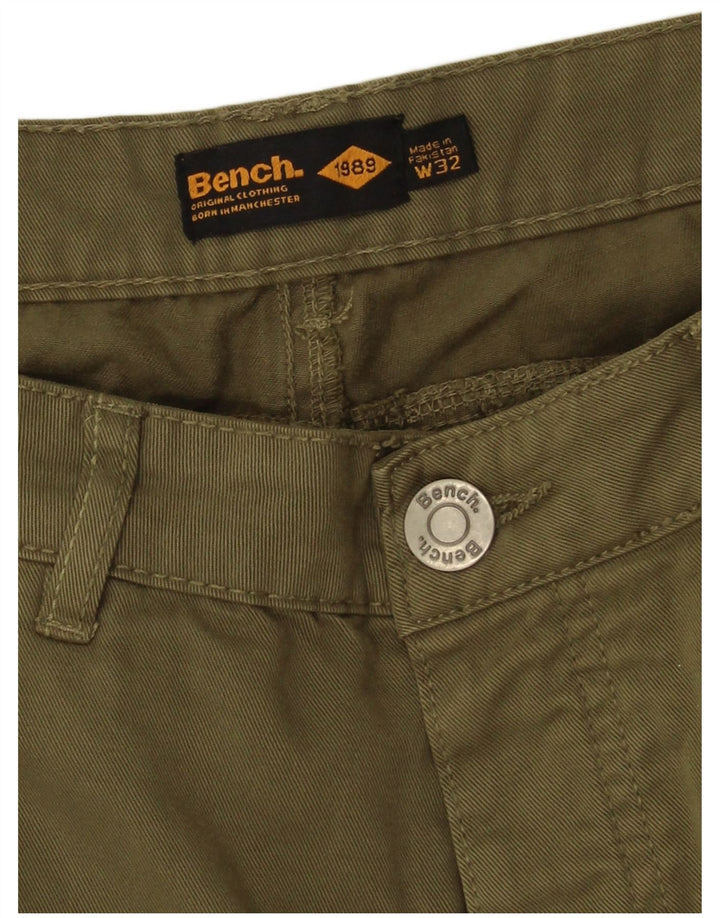 Bench Mens Cargo Shorts W32 Medium Khaki Cotton