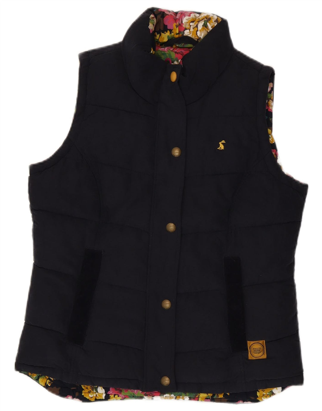 Joules Womens Padded Gilet UK 12 Medium Navy Blue Polyester