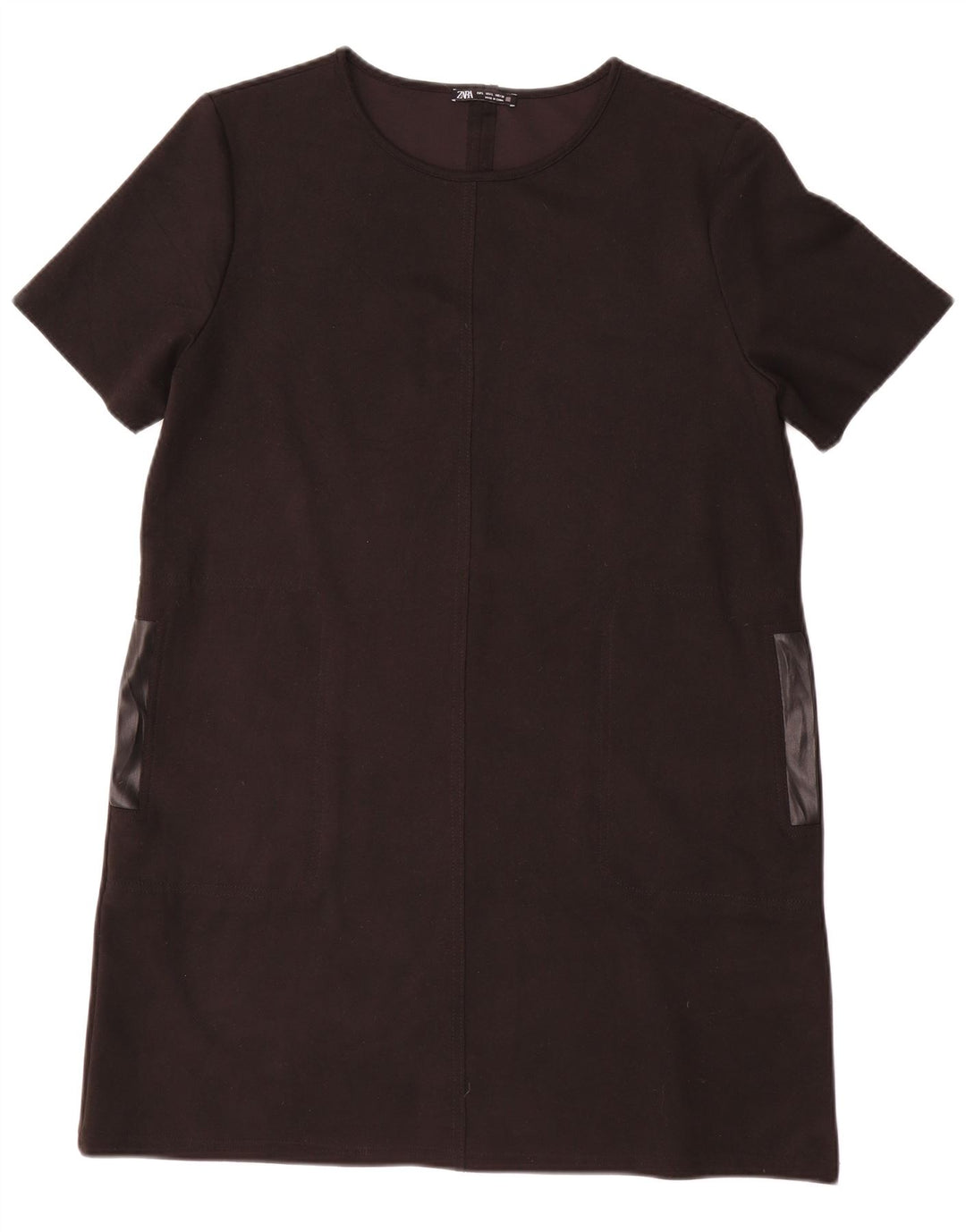 Zara Womens Shift Dress UK 16 Large Black Polyester
