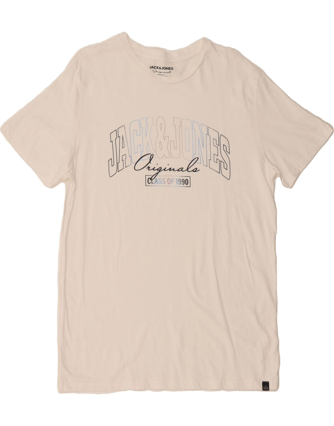 JACK & JONES Mens Graphic T-Shirt Top Large White Cotton Vintage Jack & Jones and Second-Hand Jack & Jones from Messina Hembry 