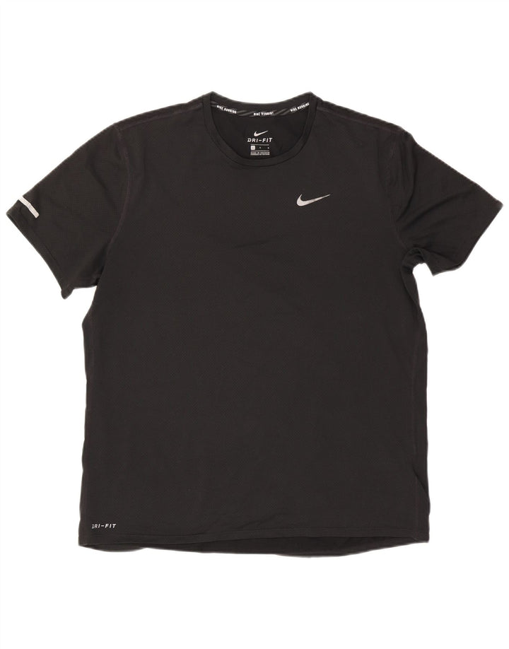 Nike Mens Dri Fit T-Shirt Top Large Black Polyester