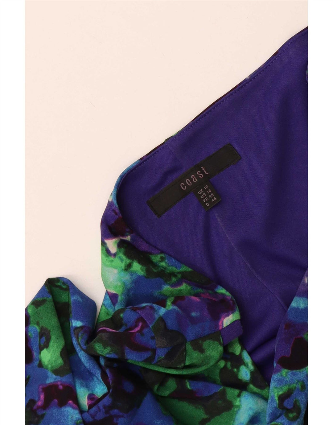 Coast Womens Abstract Pattern 3/4 Sleeve Shift Dress UK 18 XL Blue