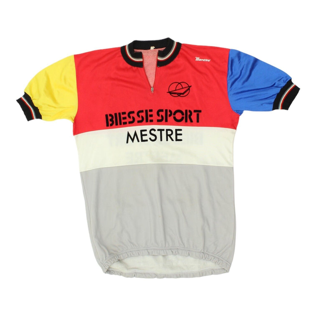 Biesse Sport Mestre Santini Mens Cycling Jersey | Vintage 80s Biking Sportswear | Vintage Messina Hembry | Thrift | Second-Hand Messina Hembry | Used Clothing | Messina Hembry 