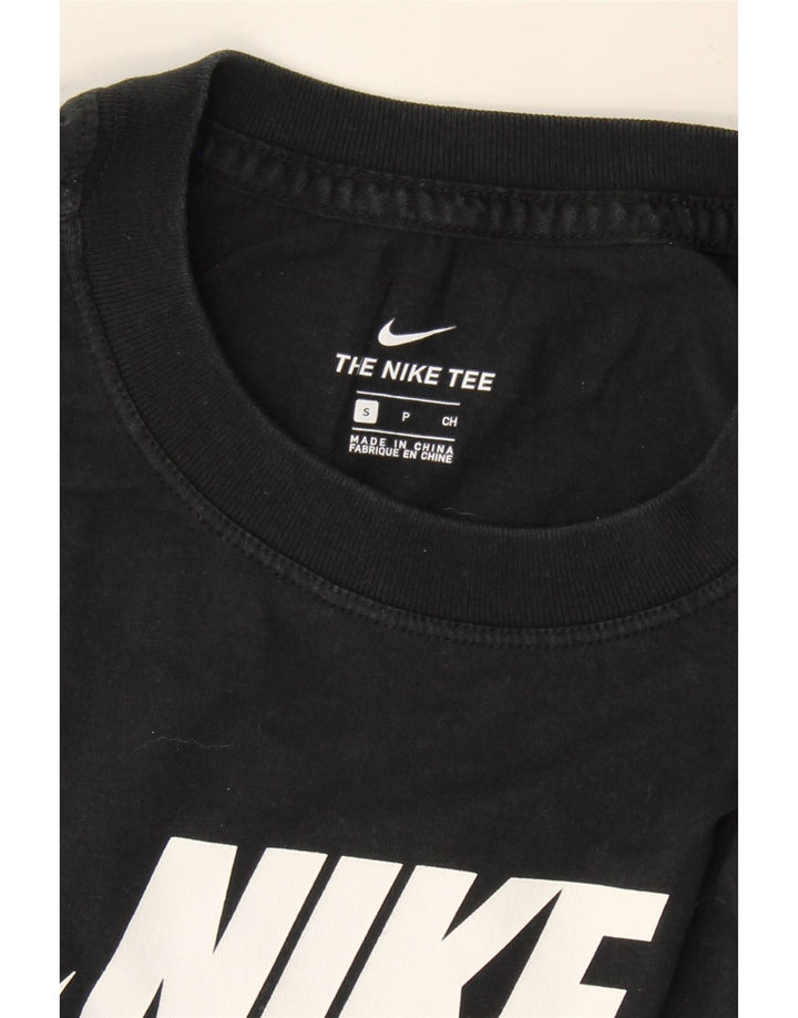 NIKE Womens Oversized Crop Graphic T-Shirt Top UK 10 Small Black