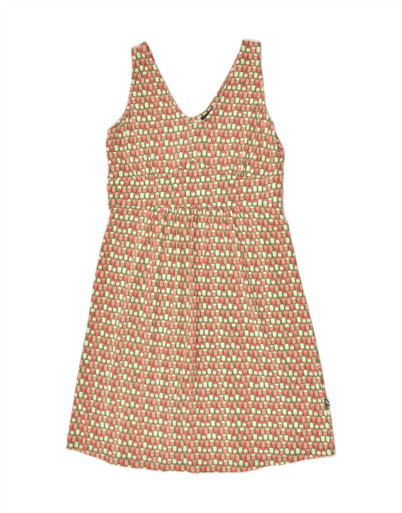 VINTAGE Womens Sleeveless Crazy Pattern A-Line Dress UK 18 XL Beige Cotton | Vintage Vintage | Thrift | Second-Hand Vintage | Used Clothing | Messina Hembry 