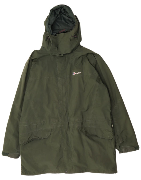 Berghaus Mens Hooded Raincoat UK 44 2XL Green Polyester