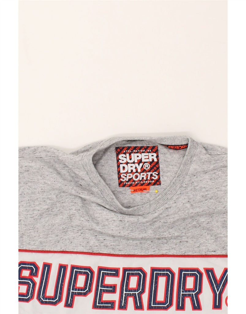 SUPERDRY Mens Graphic T-Shirt Top Medium Grey Flecked Cotton | Vintage Superdry | Thrift | Second-Hand Superdry | Used Clothing | Messina Hembry 