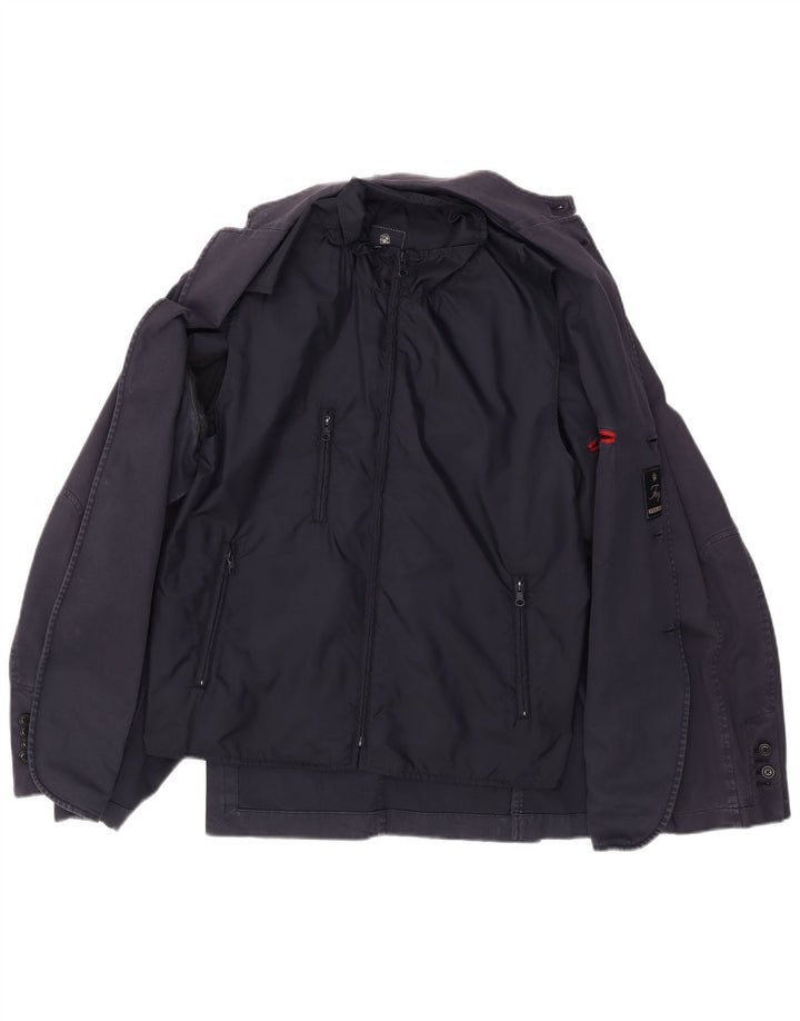 Fay Mens 3 Button Blazer Jacket IT 52 XL Navy Blue