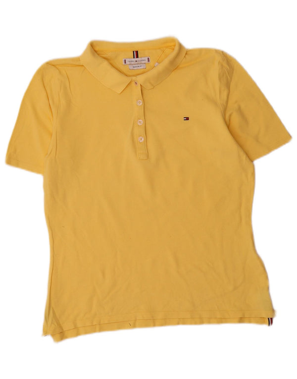 Tommy Hilfiger Womens Regular Fit Polo Shirt UK 10 Small Yellow