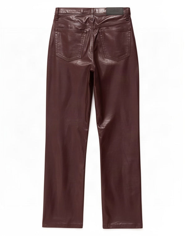 Topshop Womens Straight Trousers UK 8 Small W26 L26 Purple Polyurethane