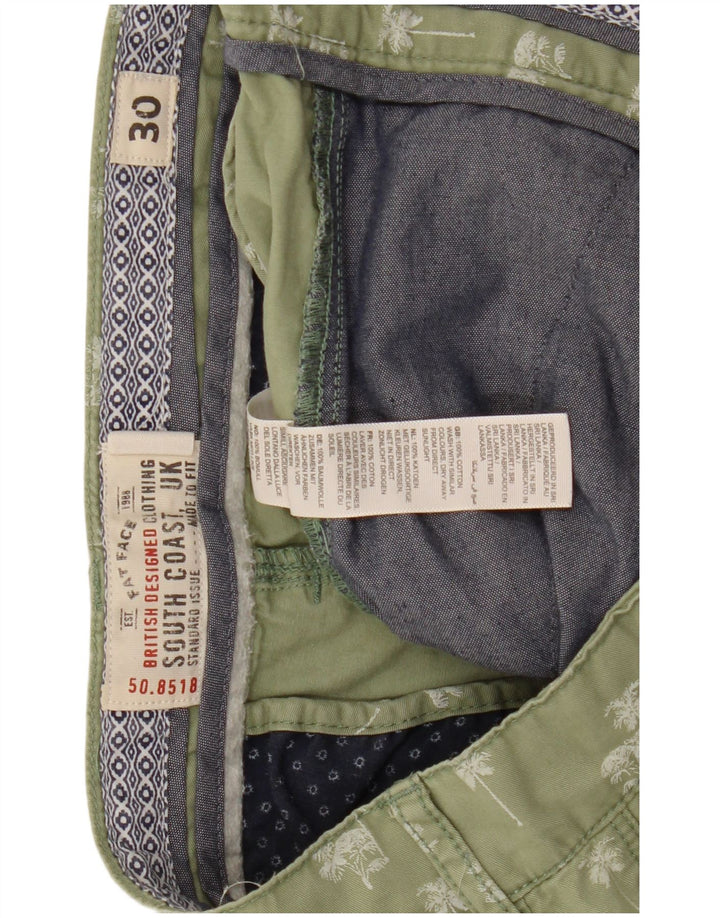 Fat Face Mens Chino Shorts W30 Medium Green Floral Cotton