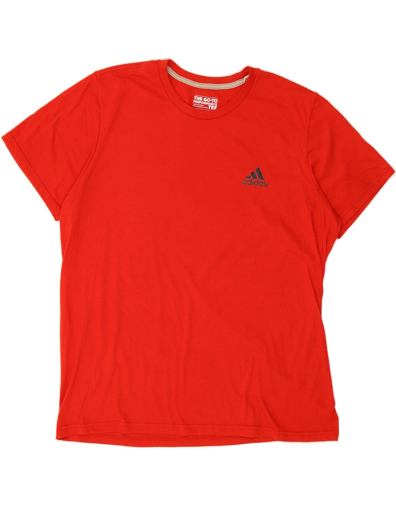 ADIDAS Mens T-Shirt Top XL Red Polyester Vintage Adidas and Second-Hand Adidas from Messina Hembry 