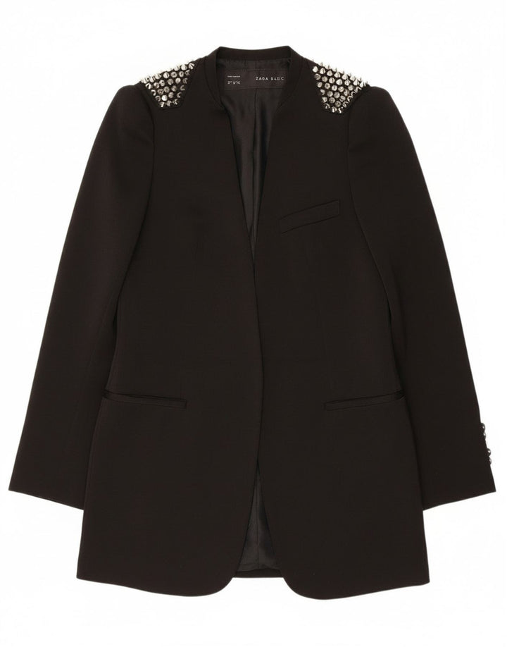 Zara Womens Open Blazer Jacket UK 12 Medium Black