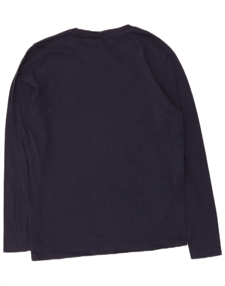 Jack & Jones Mens Top Long Sleeve Medium Navy Blue Cotton