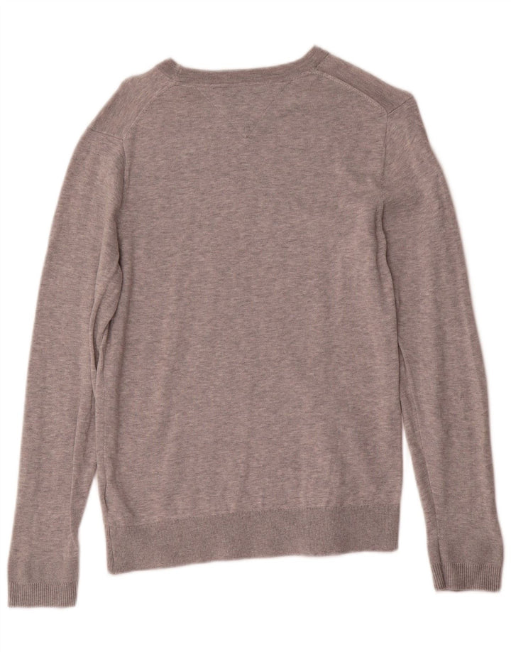 Tommy Hilfiger Mens Boat Neck Jumper Sweater Small Grey Cotton