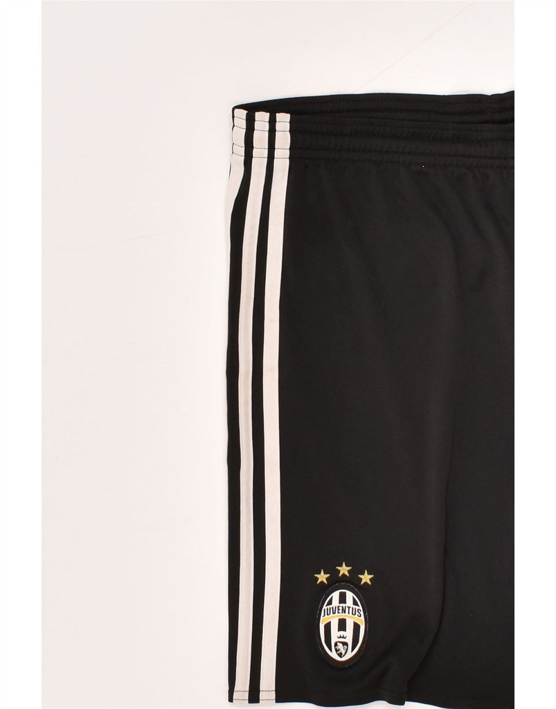 ADIDAS Boys Juventus Graphic Sport Shorts 13-14 Years Black Polyester | Vintage Adidas | Thrift | Second-Hand Adidas | Used Clothing | Messina Hembry 