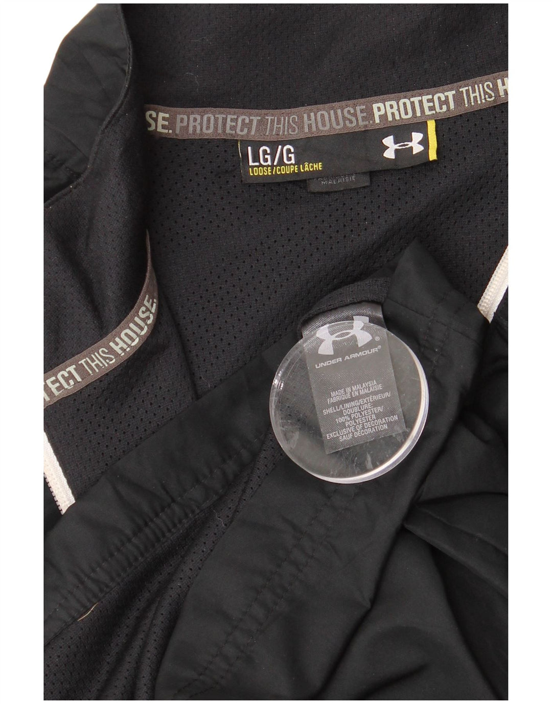 UNDER ARMOUR Mens Tracksuit Top Jacket Large Black Polyester