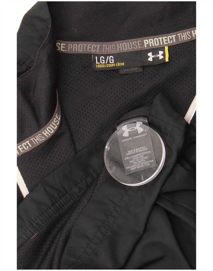 UNDER ARMOUR Mens Tracksuit Top Jacket Large Black Polyester