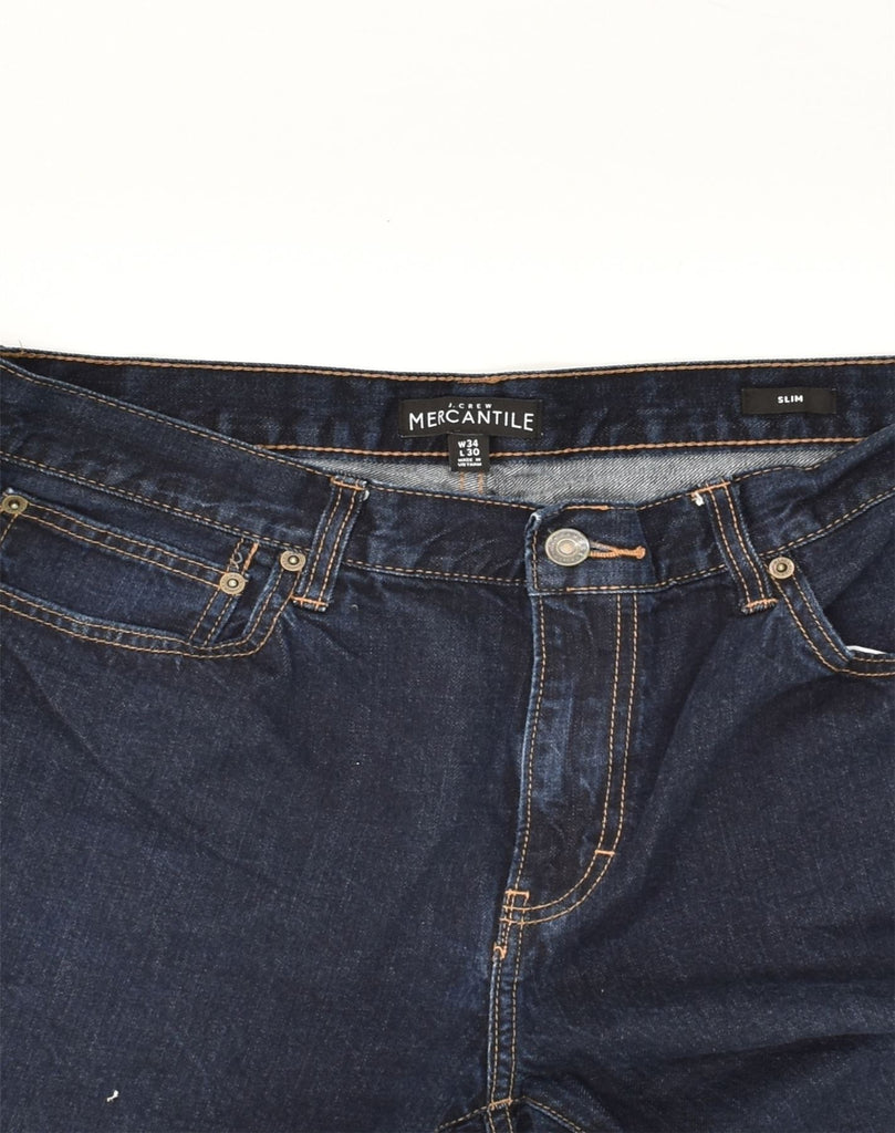 J. CREW Womens Mercantile Slim Jeans W34 L30 Navy Blue Cotton | Vintage J. Crew | Thrift | Second-Hand J. Crew | Used Clothing | Messina Hembry 