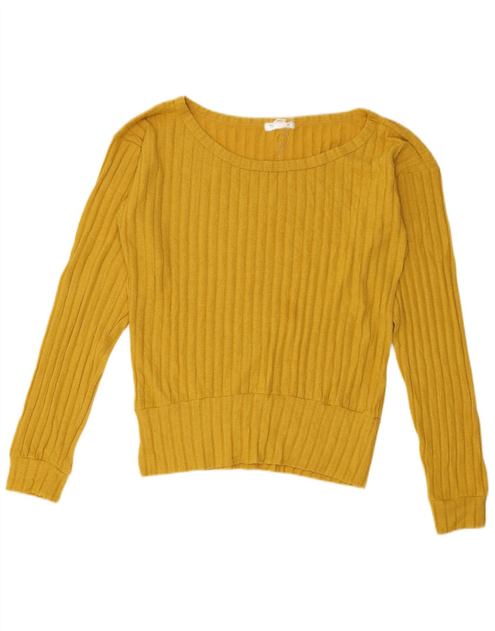 Billabong Womens Top Long Sleeve UK 16 Large Yellow Polyester