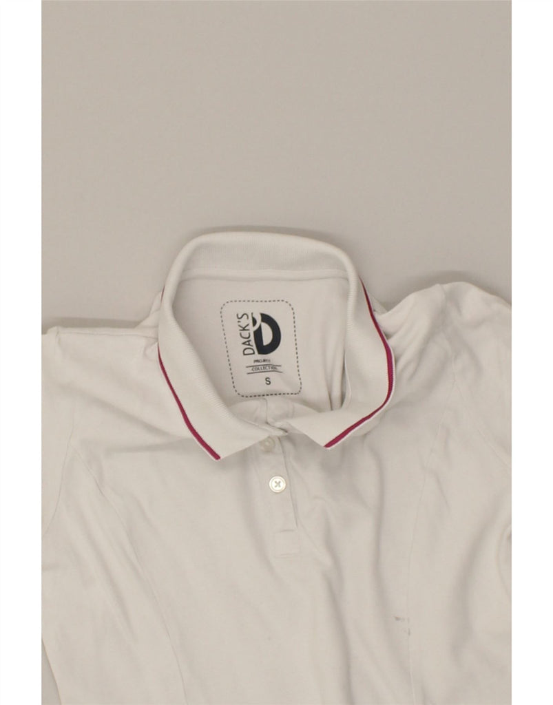 DACK'S Womens Polo Shirt UK 10 Small White Cotton | Vintage Dack's | Thrift | Second-Hand Dack's | Used Clothing | Messina Hembry 