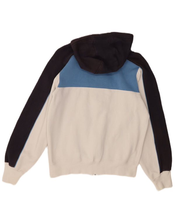 Sergio Tacchini Womens Zip Hoodie Sweater UK 10 Small White Colourblock