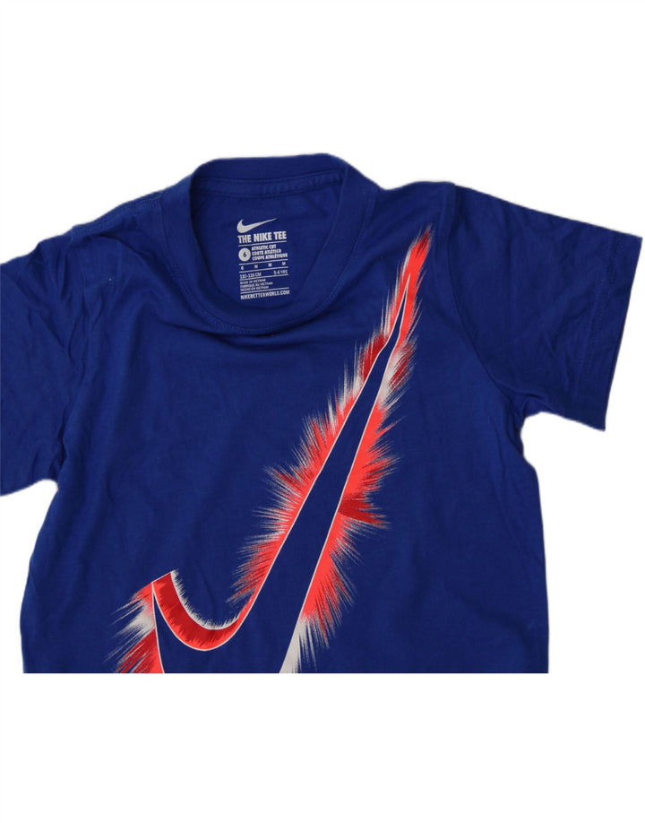 NIKE Boys Athletic Cut Graphic T-Shirt Top 5-6 Years Medium Blue Cotton Vintage Nike and Second-Hand Nike from Messina Hembry 
