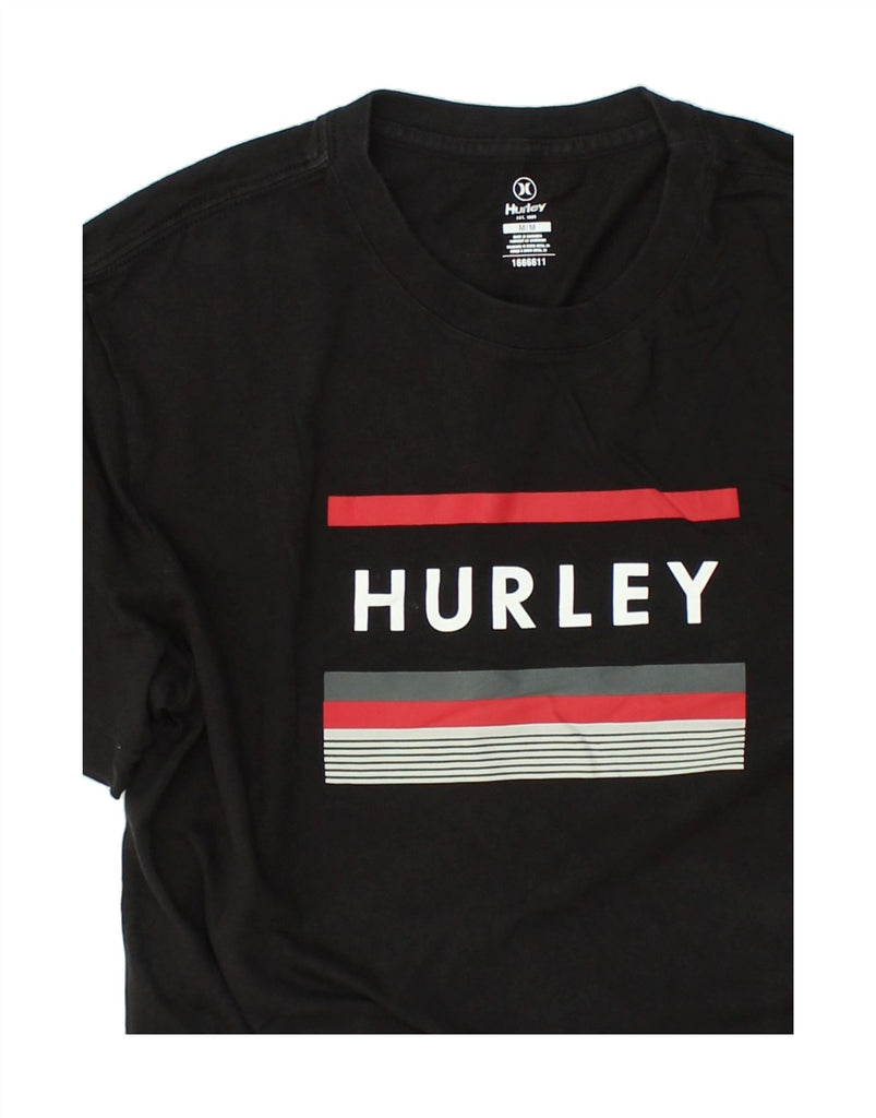 HURLEY Mens Graphic T-Shirt Top Medium Black Cotton | Vintage Hurley | Thrift | Second-Hand Hurley | Used Clothing | Messina Hembry 