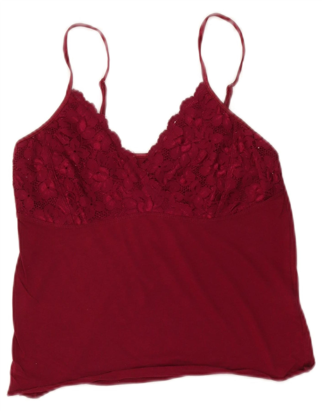 Jigsaw Womens Crop Cami Top UK 10 Small Burgundy Modal