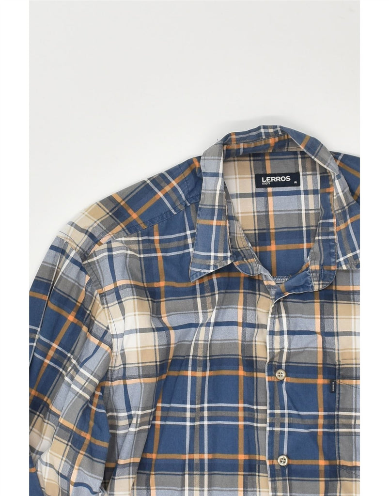 LERROS Mens Shirt Medium Blue Check Cotton | Vintage Lerros | Thrift | Second-Hand Lerros | Used Clothing | Messina Hembry 