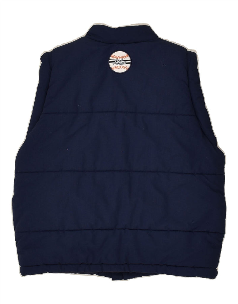 ADIDAS Boys Graphic Padded Gilet 9-10 Years Medium Navy Blue Polyester | Vintage Adidas | Thrift | Second-Hand Adidas | Used Clothing | Messina Hembry 