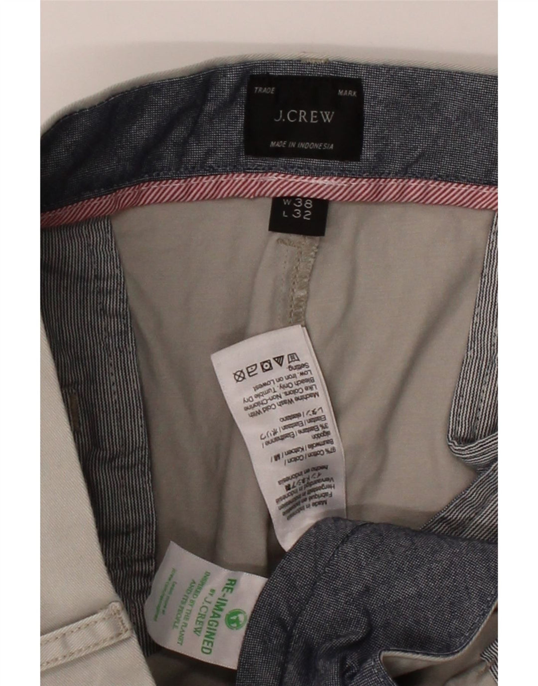 J. CREW Mens Straight Chino Trousers W38 L32 Beige Cotton Vintage J. Crew and Second-Hand J. Crew from Messina Hembry 